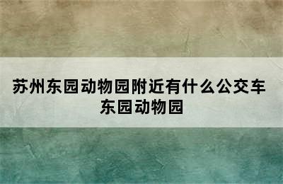 苏州东园动物园附近有什么公交车 东园动物园